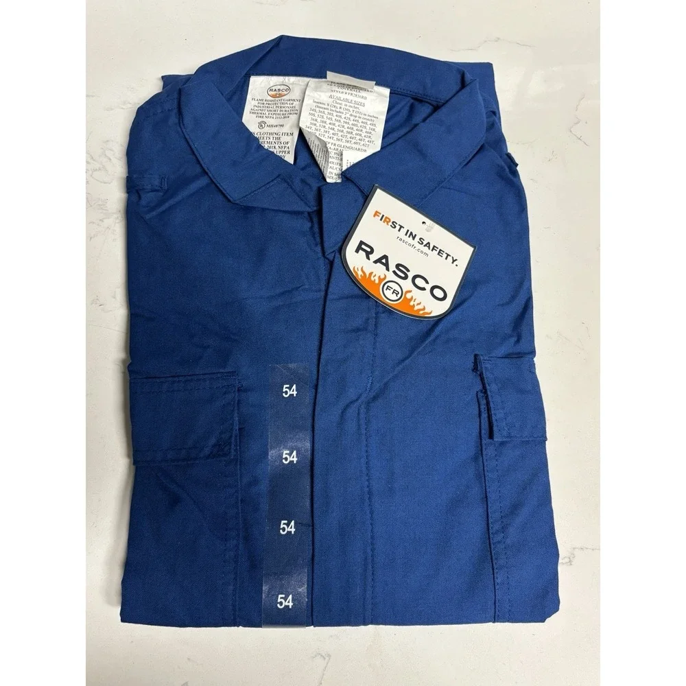 ⭐️Rasco FR Coverall Mens 54 Navy Flame Resistant⭐️NFPA 2112 ASTM⭐️NEW